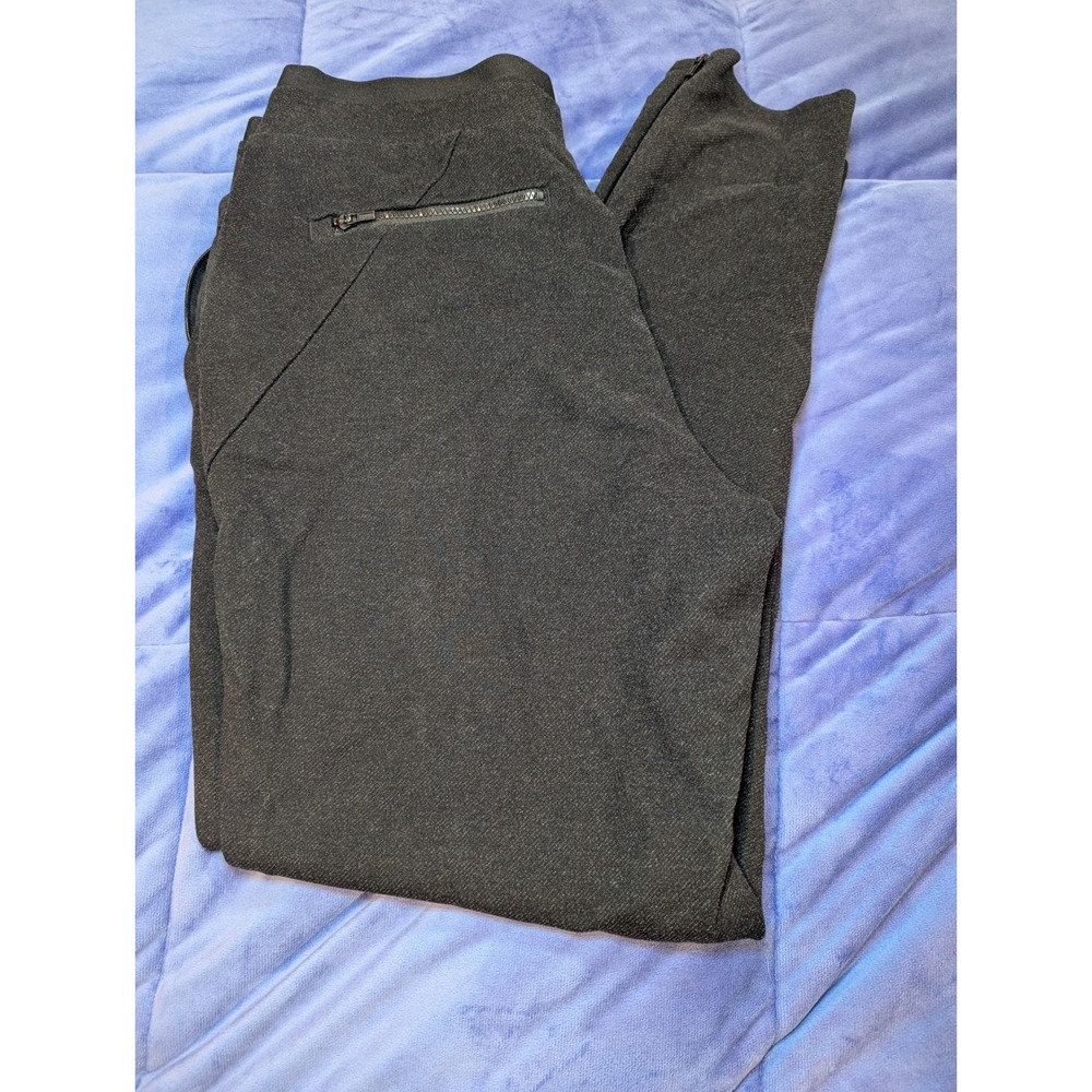 Athleta Venice Heathered Pintuck Pant Women Size S Black High Rise Ankle Zip